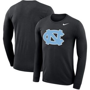 Nike 4XL Long Sleeve Tee | NC Tarheels Dri-Fit | Black/Carolina Blue/White